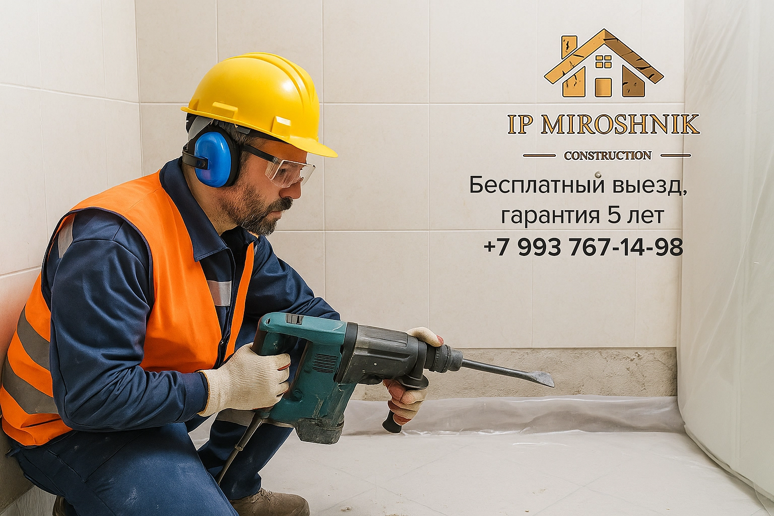 Демонтаж керамической плитки