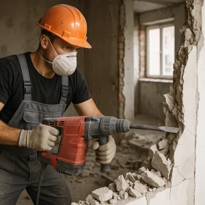 Демонтаж легких не несущих перегородок из бетона (7 см)