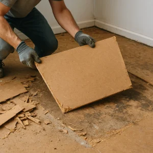 Демонтаж подложки (орголит, фанеры)