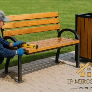 Монтаж малых форм: скамеек, урн