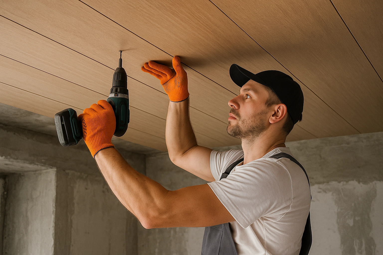 Монтаж подвесного потолка из панелей (пластик, МДФ, ДСП) без обрешетки