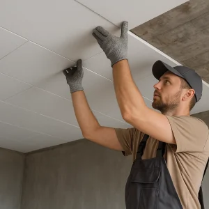 Монтаж подвесного потолка из полистирола (без обрешетки)