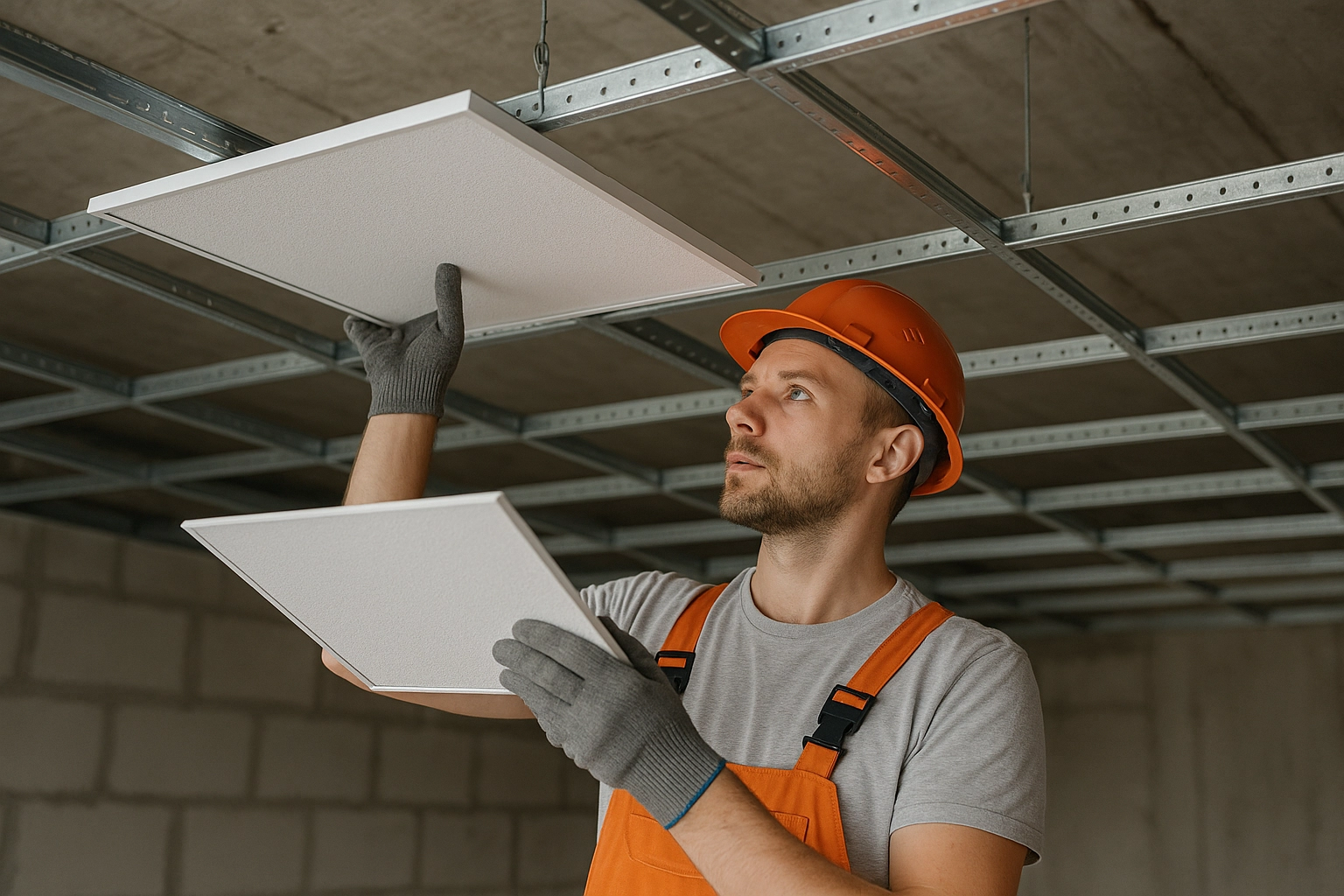 Монтаж подвесного потолка типа (Армстронг)