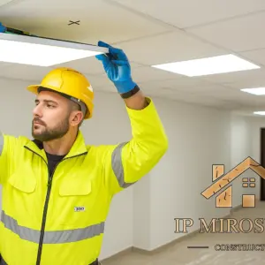 Монтаж светильников на потолке (Армстронг)