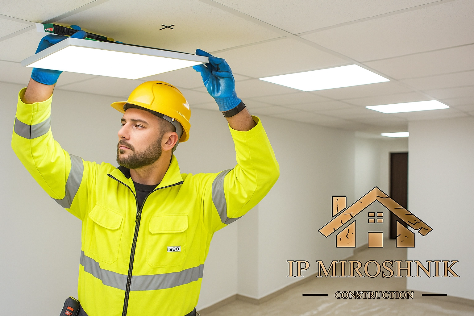 Монтаж светильников на потолке (Армстронг)