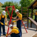 Оборудование функциональных зон: детских и спортивных площадок, хозяйственных зон, мест отдыха; навесы беседки зоны барбекю