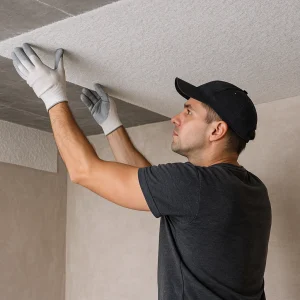 Оклейка потолка финтексом