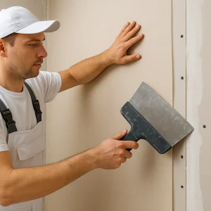 Оклейка стен ГКЛ финтексом