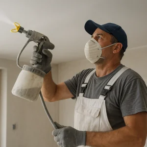 Окраска потолка (пульвилизатор)