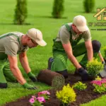 Озеленение: создание клумб и газонов, высадка деревьев и кустарников