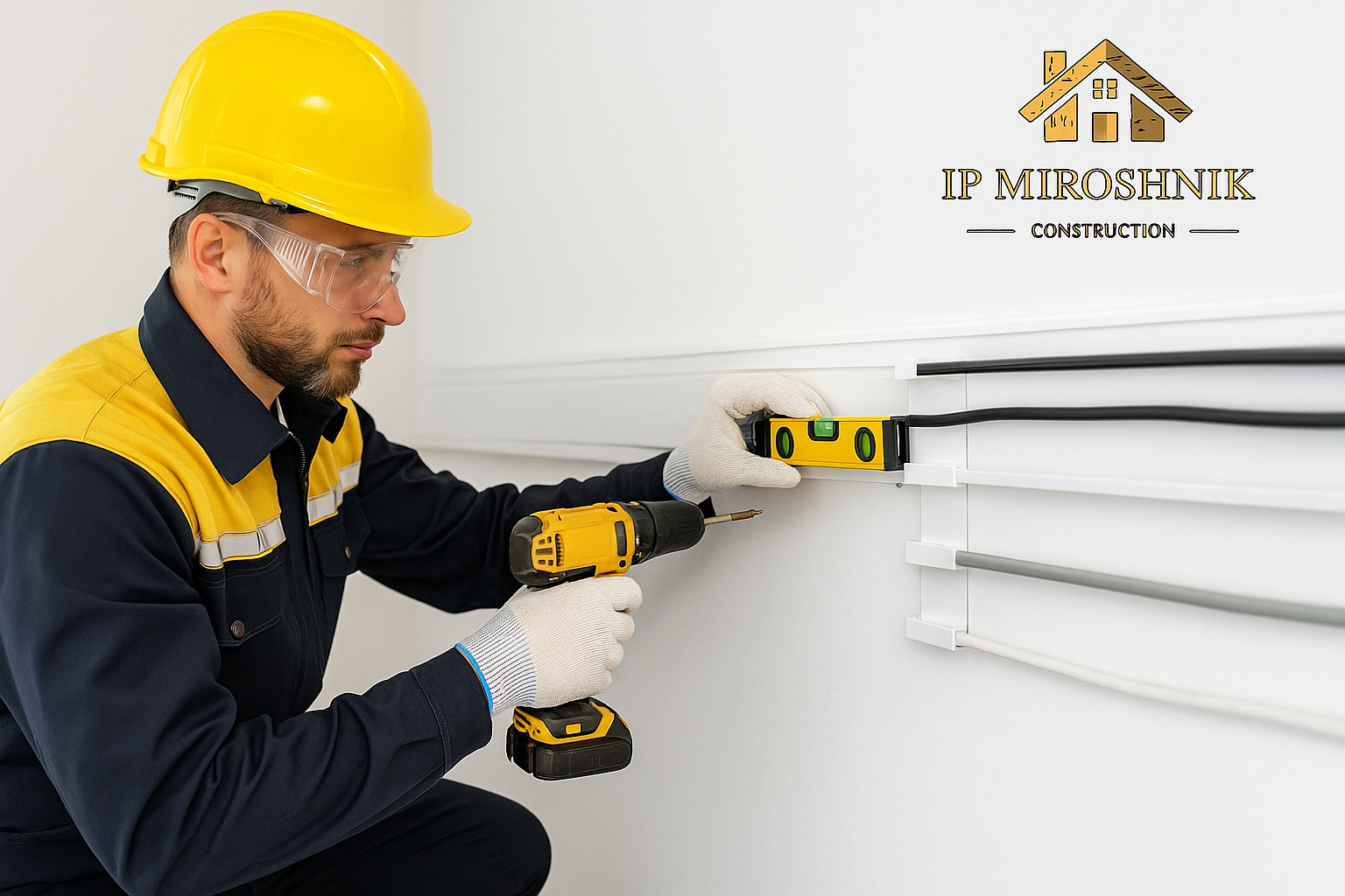 Прокладка открытой электропроводки (в т.ч. телефонной, телевизионной) с крепежом