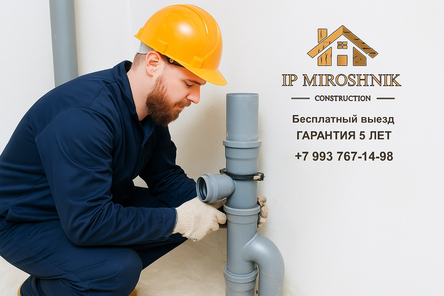 Разводка труб канализации из ПВХ