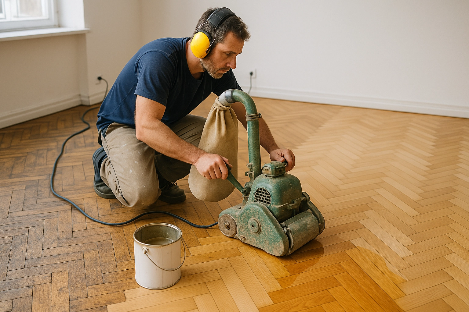 Реставрация старого паркета (циклевка, шлифовка, покрытия лаком)