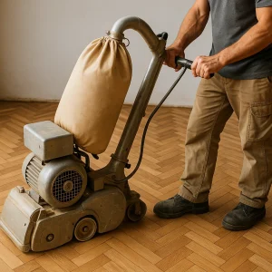 Шлифовка штучного паркета