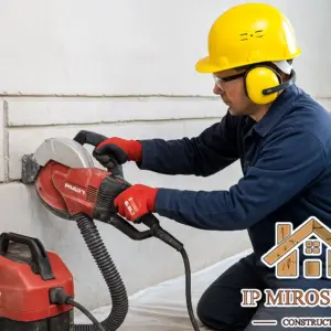 Штробление стен (бетон) под электропроводку