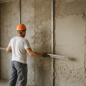 Штукатурка стен по маякам