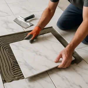 Укладка на пол мрамора, гранита