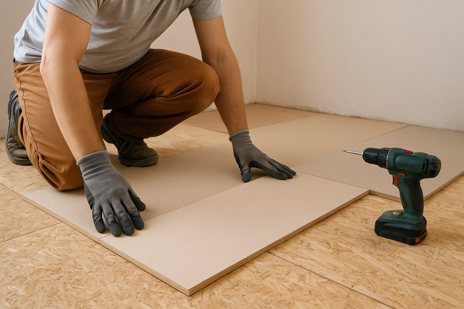 Укладка плит OSB, ДВП, ДСП, фанеры