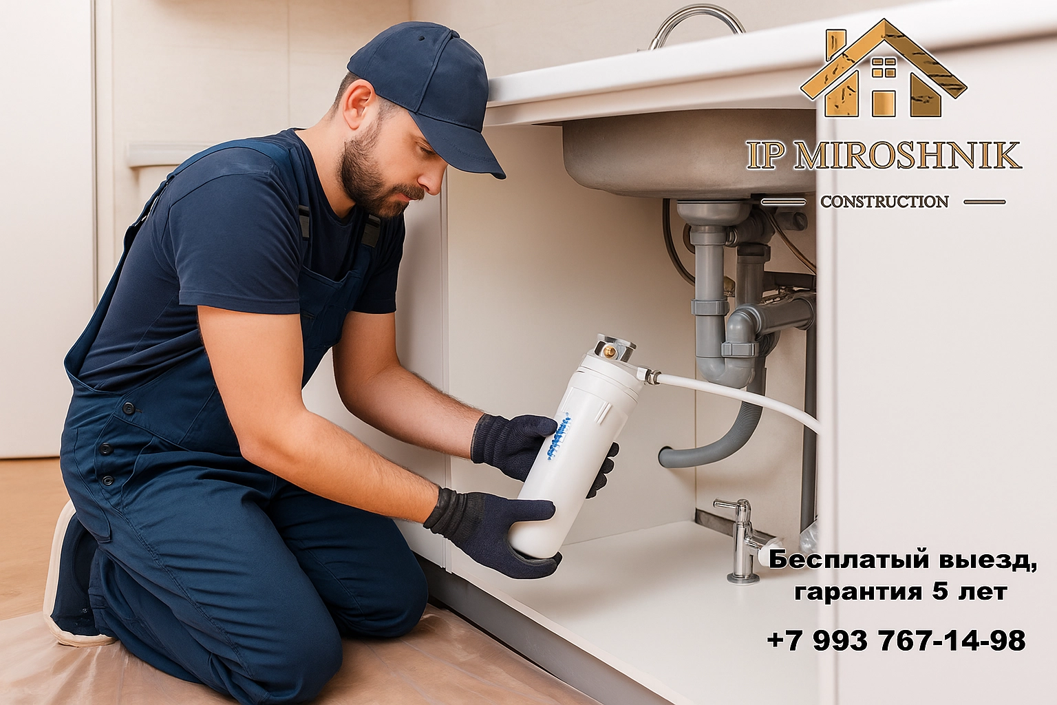 Установка фильтра очистки воды (без разводки)