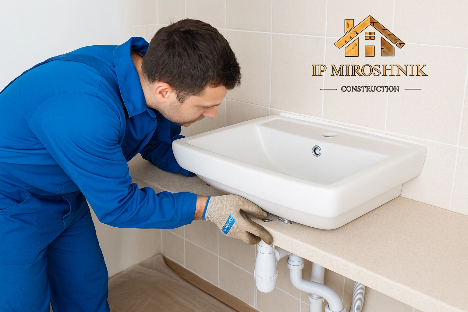 Установка раковины обычной (без разводки)