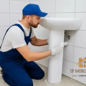 Установка раковины "тюльпан" (без разводки)