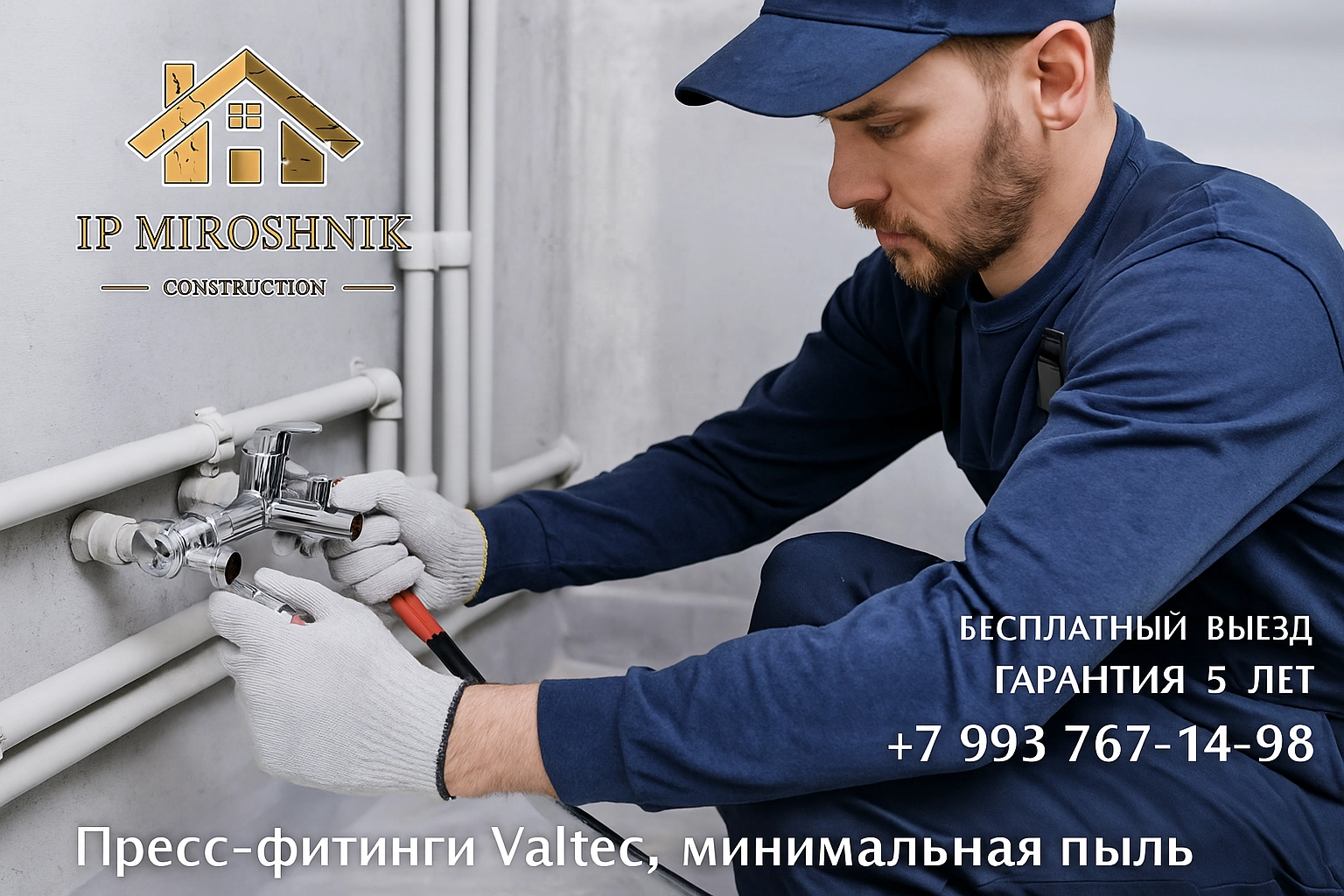 Установка вентилей, кранов, фитингов, гребенок, редукторов давления