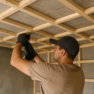 Устройство обрешетки потолка