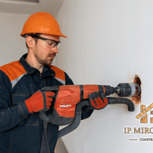 Устройство подрозетников с долблением стены