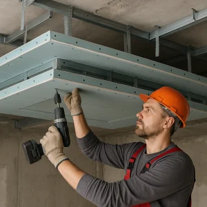 Устройство подвесного потолка из ГКЛ. (трёхуровневого)