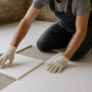 Устройство теплоизоляции пола из минеральных плит или пенополистирола (ППС) толщиной 1-2 см