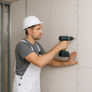 Зашивка стен ГКЛ в один слой