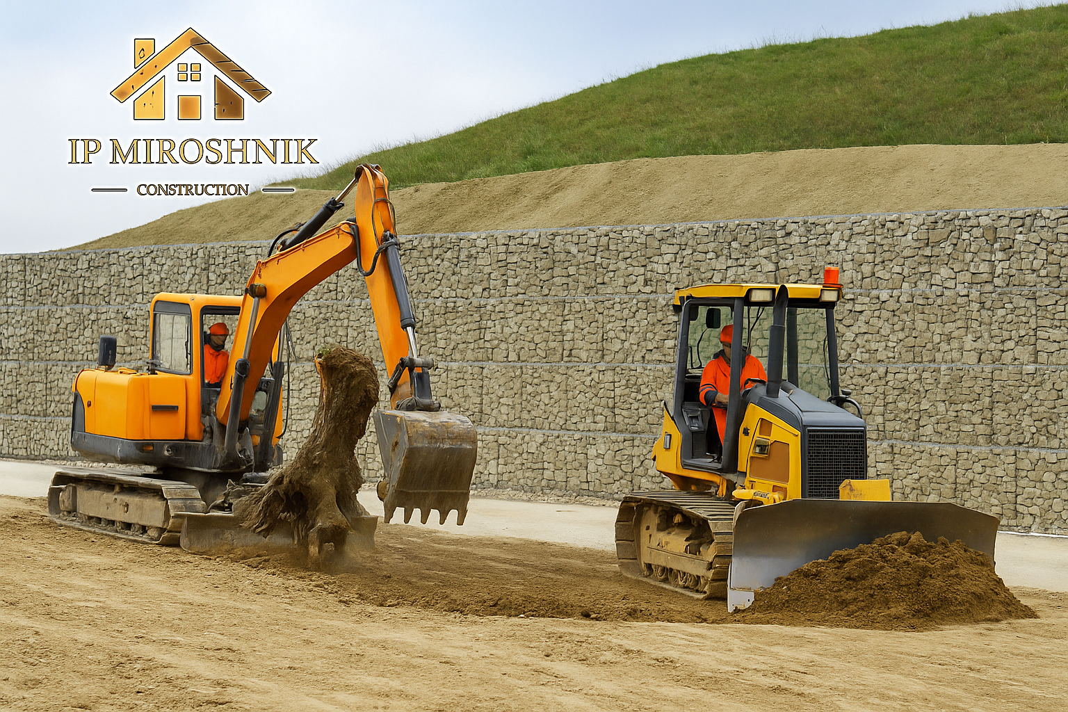 • земляные работы: удаление пней, выравнивание поверхности, организация искусственных насыпей устройство габионов